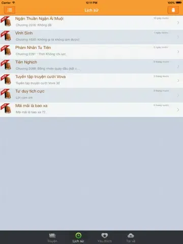 Capturas de tela do Truyen Cuoi: Doc truyen sach chu, tieu thuyet, kiem hiep, tinh cam audio noi iPad 