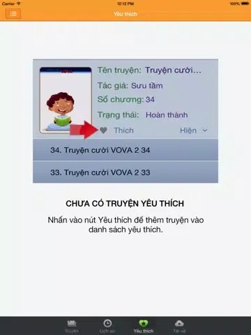 Capturas de tela do Truyen Cuoi: Doc truyen sach chu, tieu thuyet, kiem hiep, tinh cam audio noi iPad 