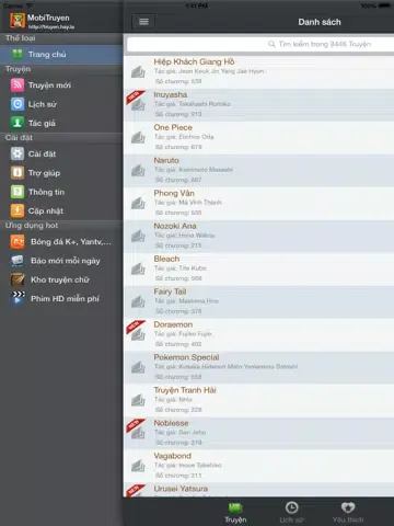 Capturas de tela do Truyen Tranh iPad 