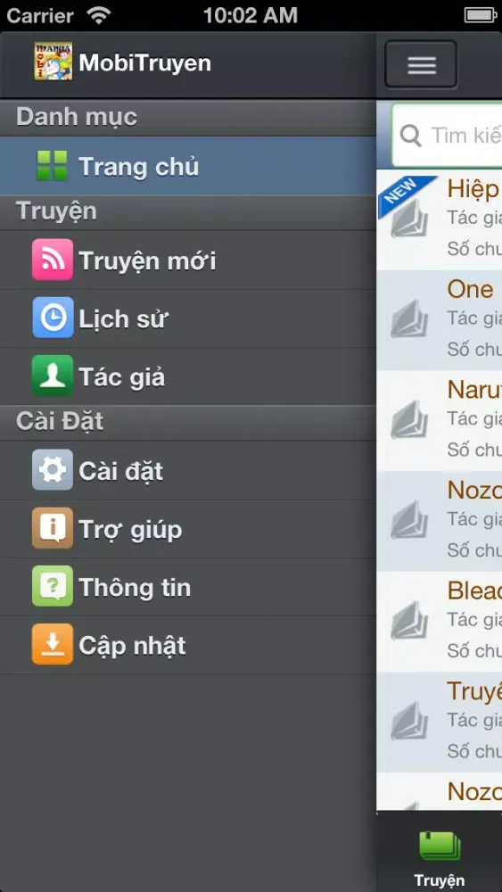 Capturas de tela do Truyen Tranh