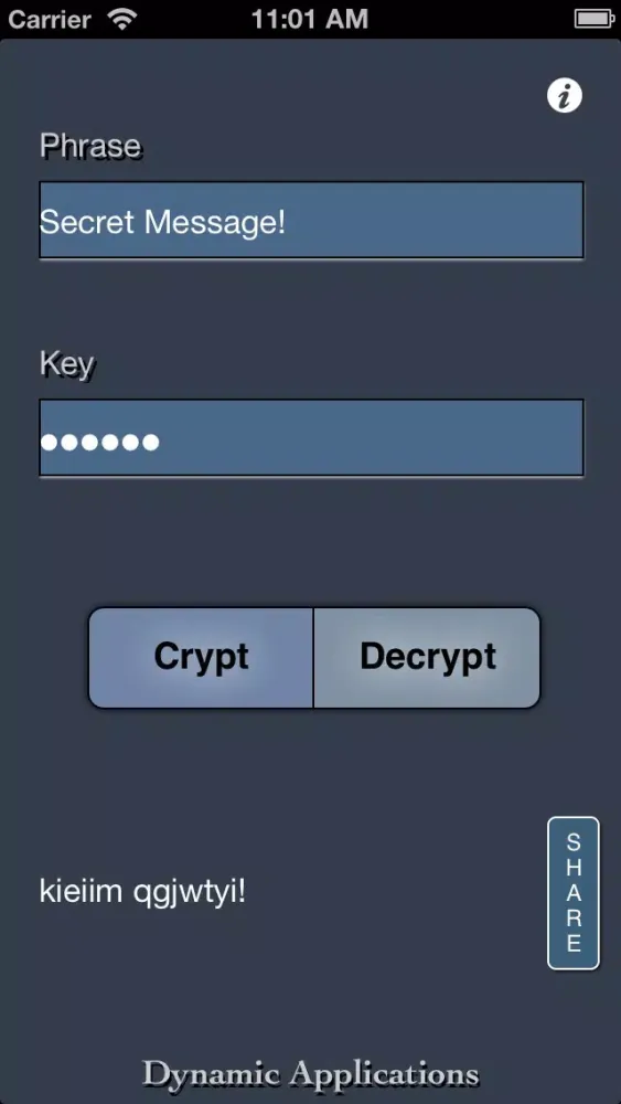 Скриншоты Vigenere Cipher