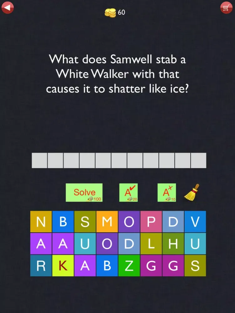 Trivia Quiz - For Throne Game Fans Guess the right word iPad  스크린샷