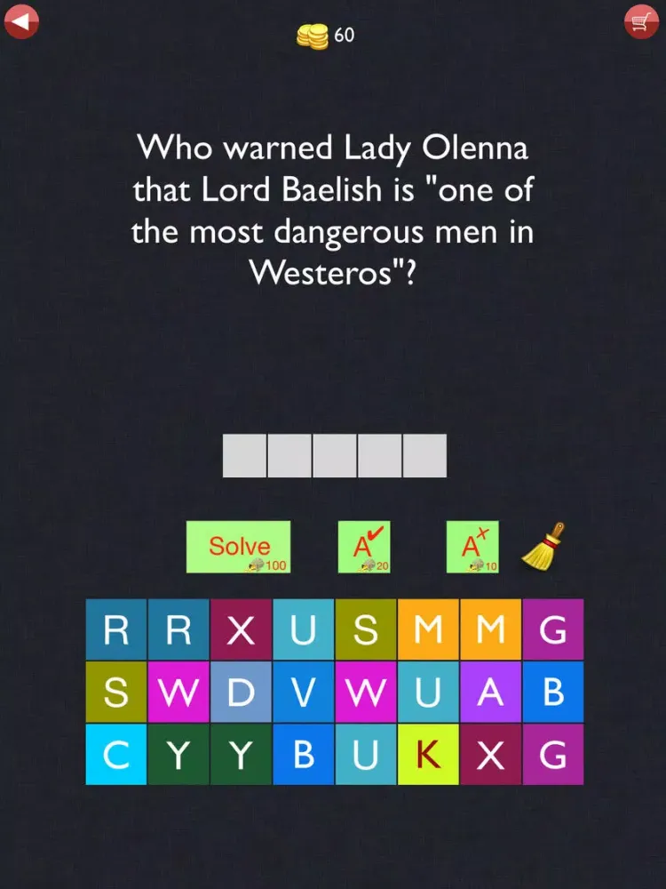 Trivia Quiz - For Throne Game Fans Guess the right word iPad  스크린샷