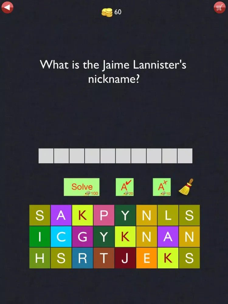 Trivia Quiz - For Throne Game Fans Guess the right word iPad  스크린샷