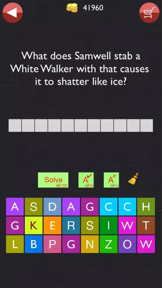 Trivia Quiz - For Throne Game Fans Guess the right word 스크린샷