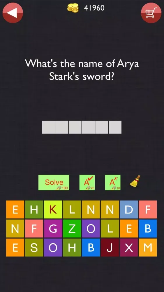 Trivia Quiz - For Throne Game Fans Guess the right word 스크린샷