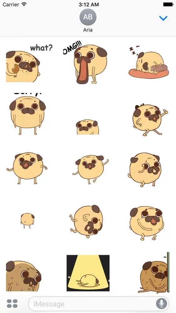 Tangkapan layar Animated Funny Chubby Pug Dog