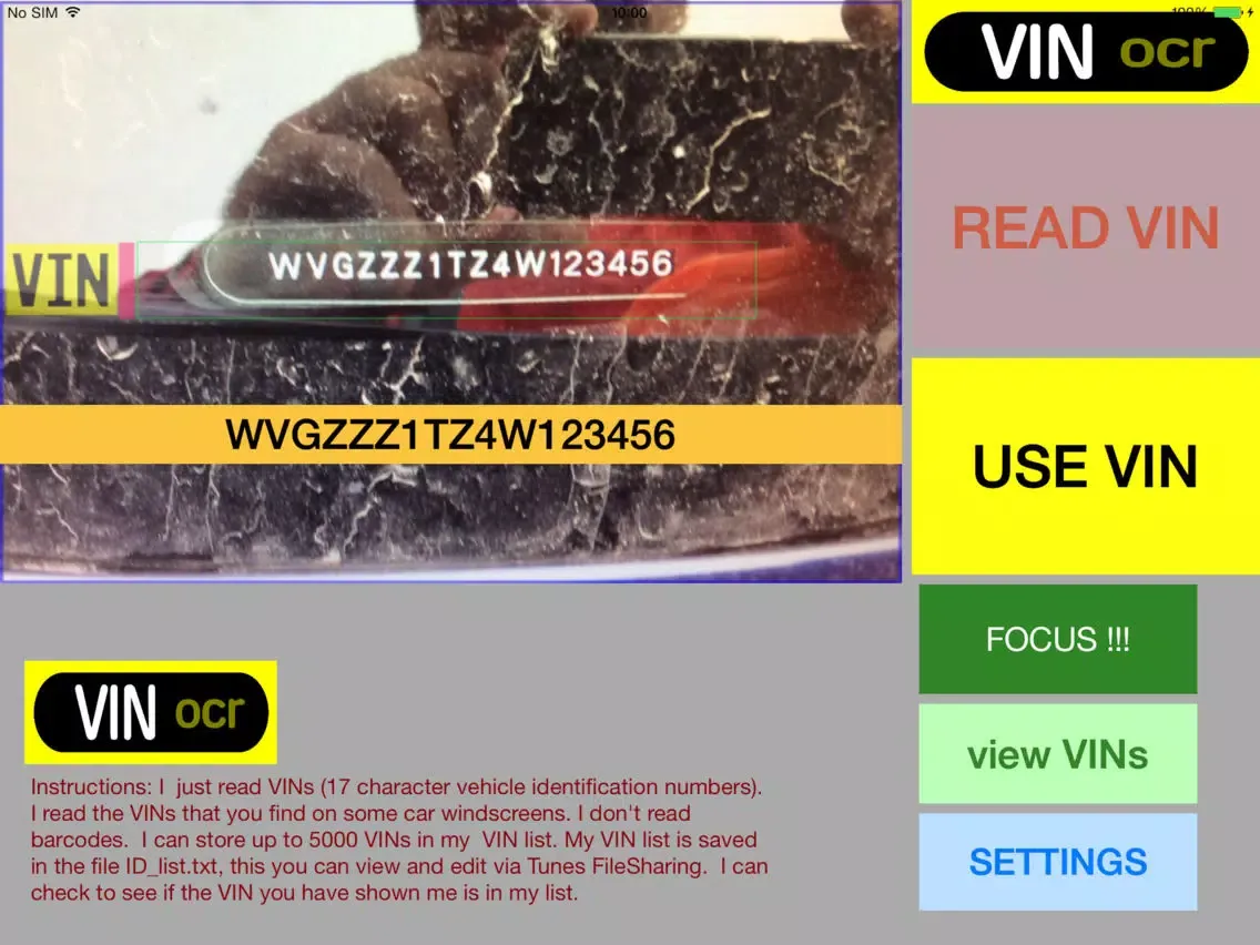 Tangkapan skrin VIN ocr iPad 