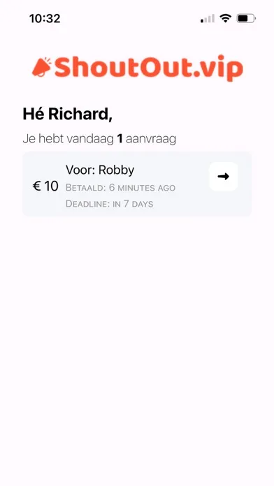ภาพหน้าจอของ ShoutOut VipApp