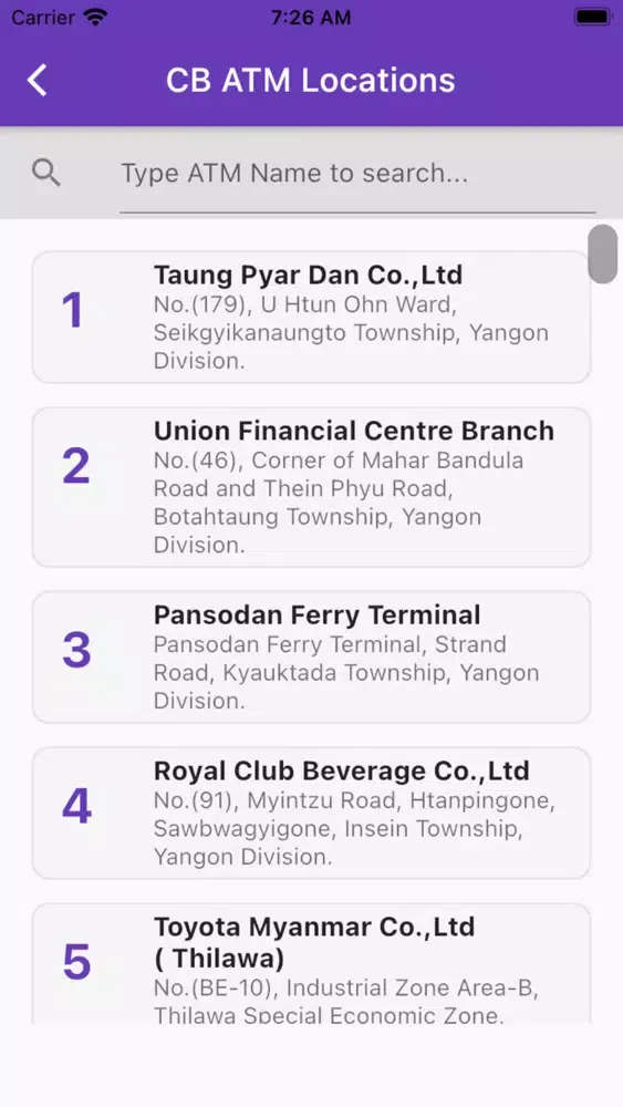ATM Locations (Myanmar)應用截圖