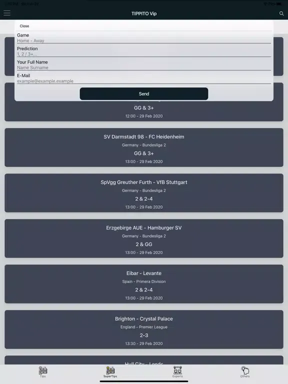 Ảnh chụp màn hình của Tippito VIP iPad 