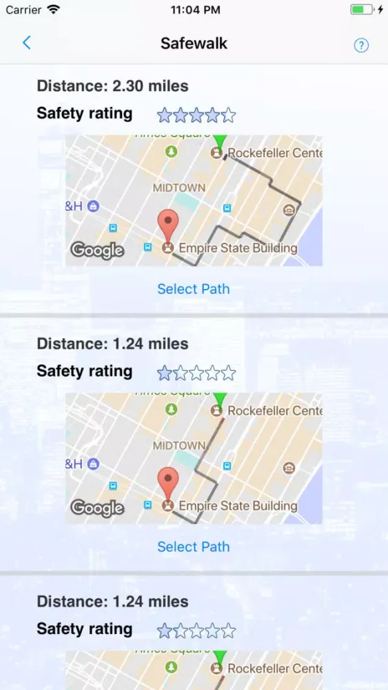 Capturas de pantalla de NYC Safewalk