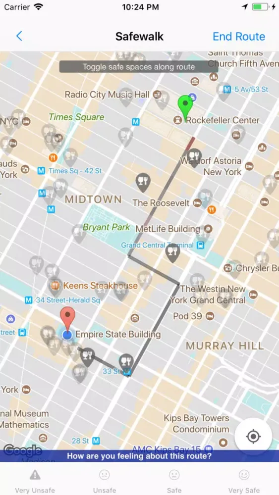 Capturas de pantalla de NYC Safewalk