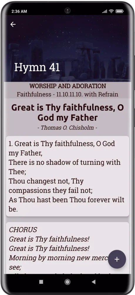 Capturas de tela do MFM Hymns