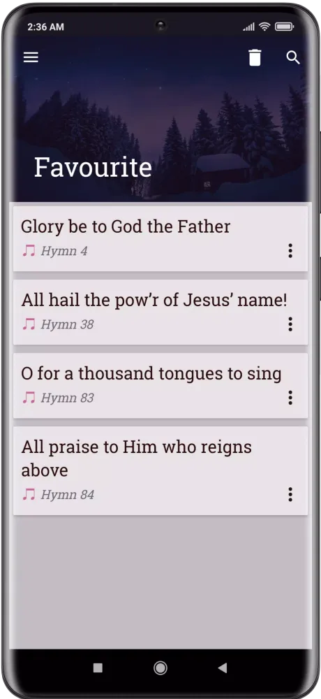 Capturas de tela do MFM Hymns