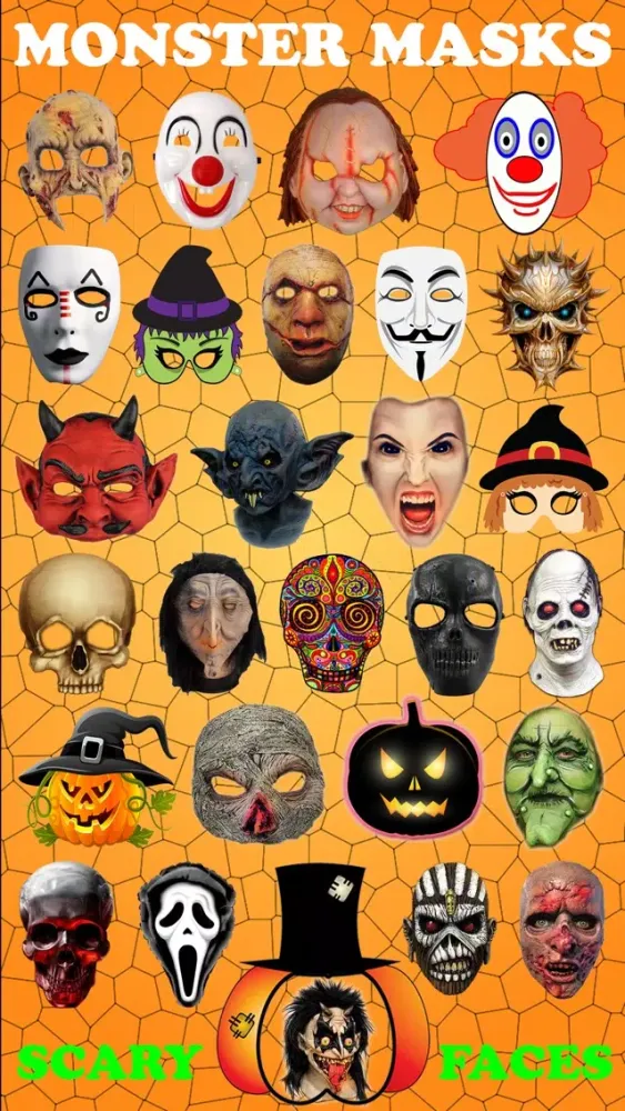 Halloween Monster Masks Photo Sticker Maker سکرین شاٹس