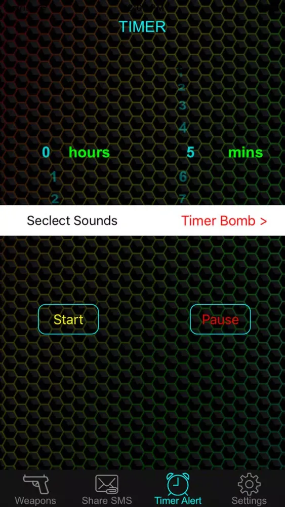 Tangkapan skrin Weapon & Gun Sound Effects Button Free - Share Explosion Sounds via SMS & Timer Alert Plus