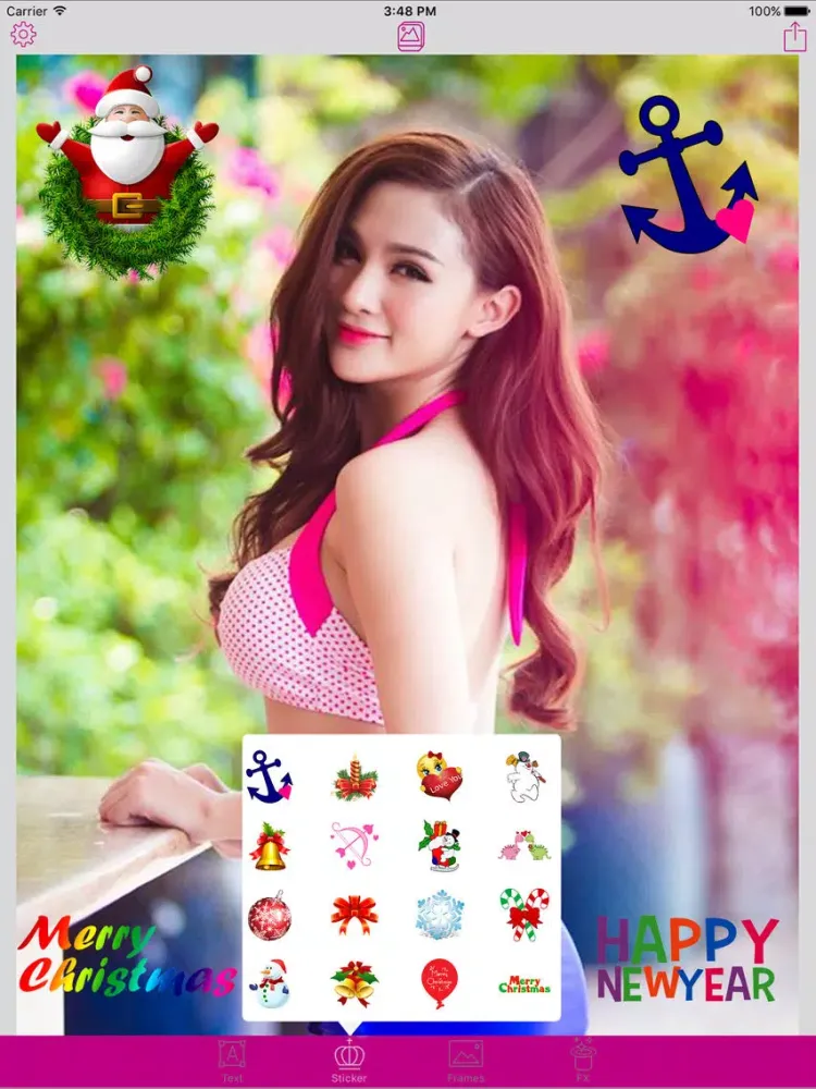 Скриншоты Lovely Christmas Photo Collage Art & Xmas Sticker iPad 