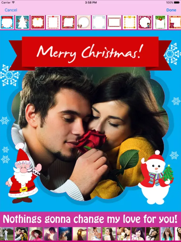 Скриншоты Lovely Christmas Photo Collage Art & Xmas Sticker iPad 