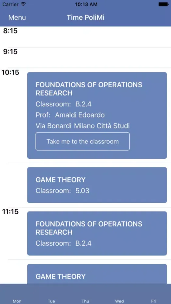 Tangkapan layar Time Polimi