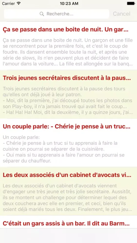 Capturas de tela do Adultes courtes - 200 Blagues Adultes Courtes 18+