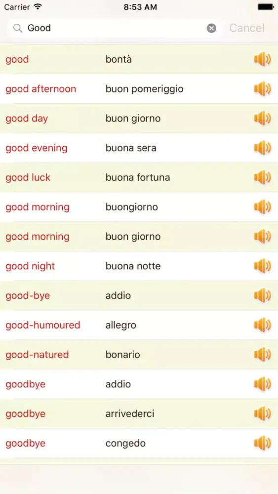 Capturas de tela do English Italian Dictionary Offline Free