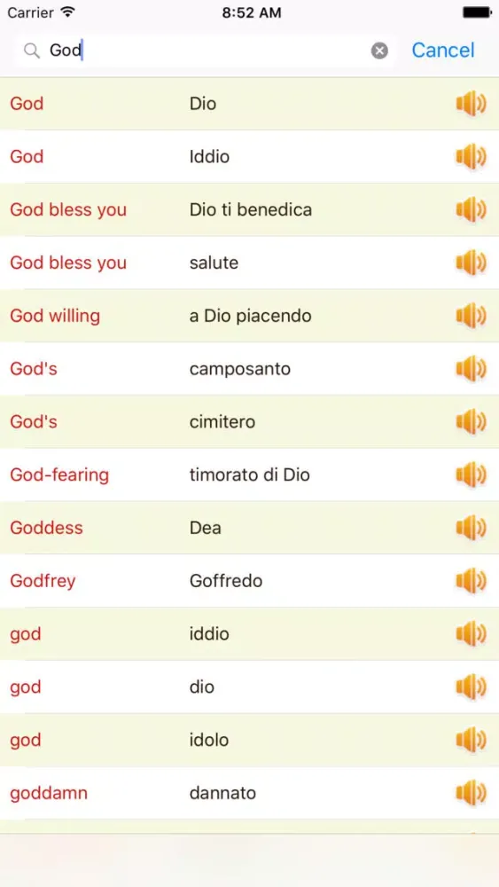 Capturas de tela do English Italian Dictionary Offline Free