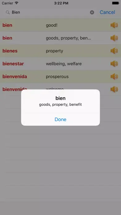 Zrzuty ekranu Diccionario Español - Inglés sin conexión
