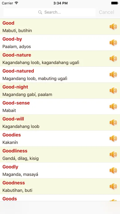 English Tagalog Dictionary Offline Free Ekran Görüntüleri