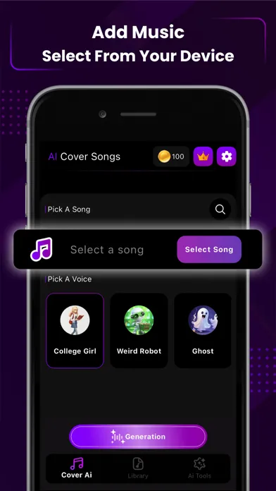ภาพหน้าจอของ AI Music & AI Cover Songs