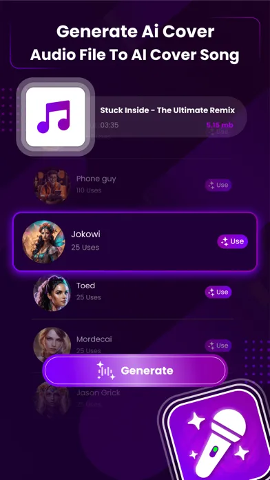 ภาพหน้าจอของ AI Music & AI Cover Songs