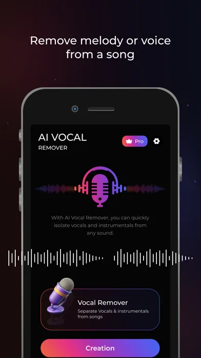 Capturas de tela do Vocal Remover AI Music & Voice