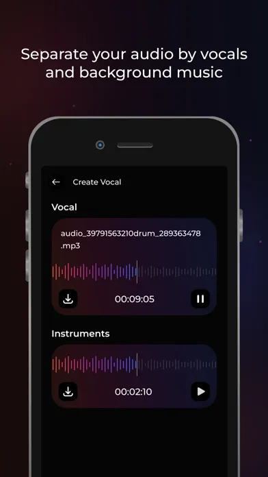 Capturas de tela do Vocal Remover AI Music & Voice