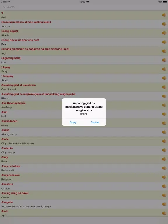 Zrzuty ekranu Tagalog to English Dictionary Offline New Free iPad 
