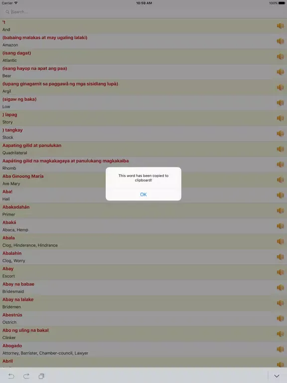 Zrzuty ekranu Tagalog to English Dictionary Offline New Free iPad 