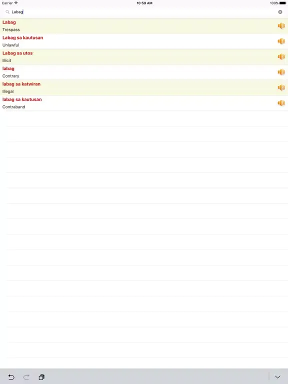 Zrzuty ekranu Tagalog to English Dictionary Offline New Free iPad 