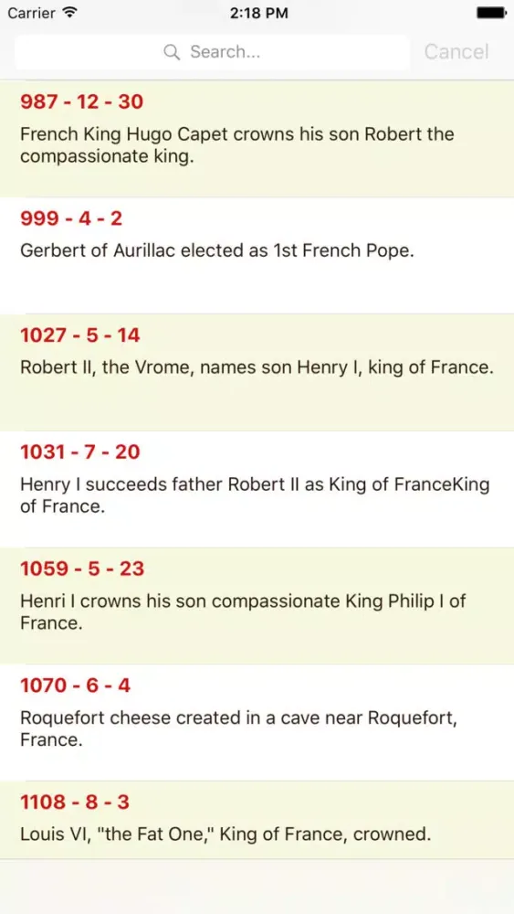 Capturas de tela do Timeline of France history expert offline