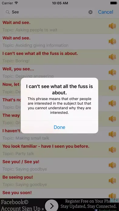 Screenshot di 1200 Useful English Expressions Offline Free