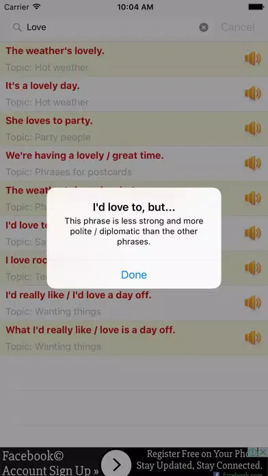 Screenshot di 1200 Useful English Expressions Offline Free