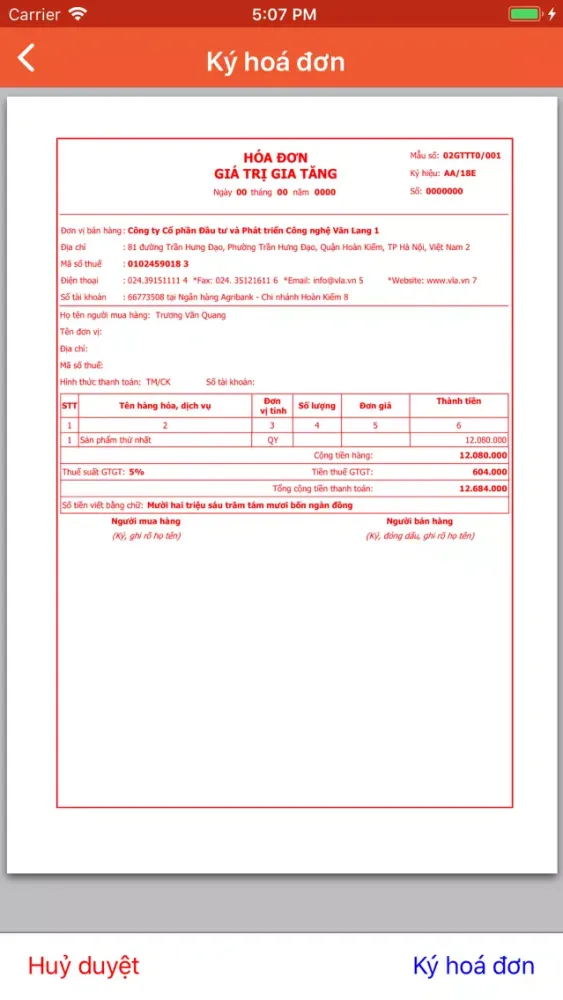 Tangkapan skrin E Invoice