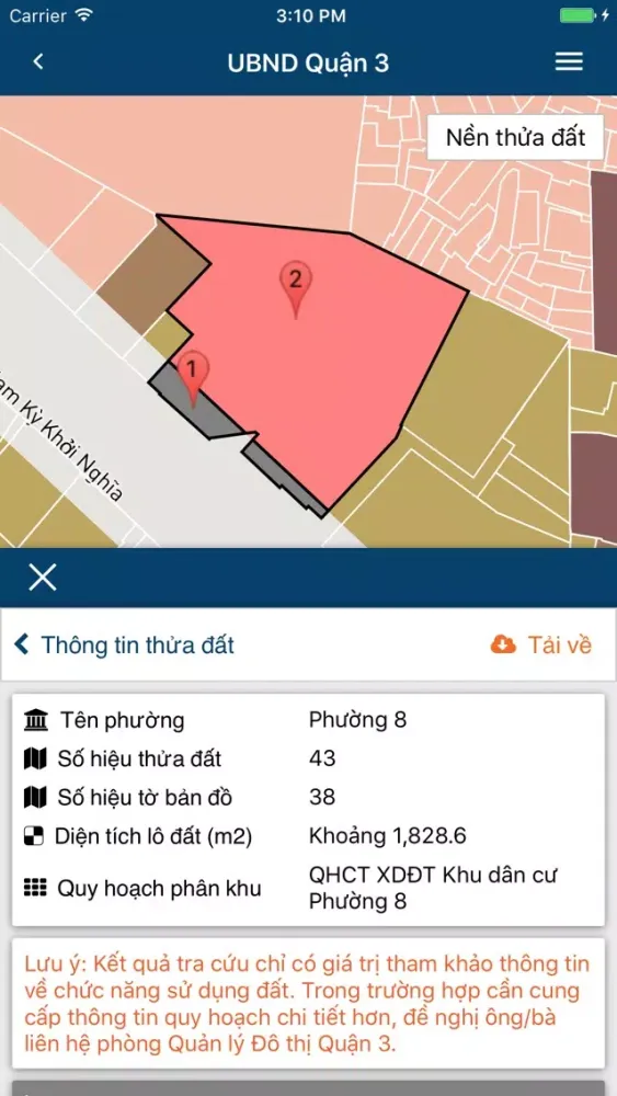 Thông tin quy hoạch Quận 3 স্ক্রিনশট