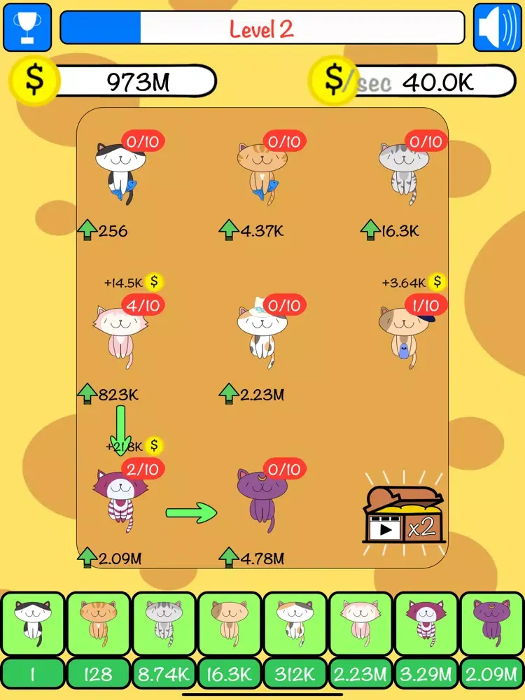 Combo Cats: Upgrade & Combine iPad  Screenshots