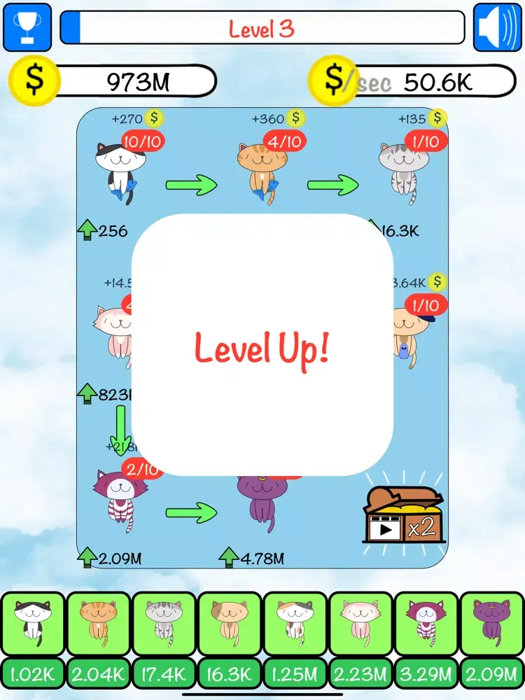 Combo Cats: Upgrade & Combine iPad  Screenshots