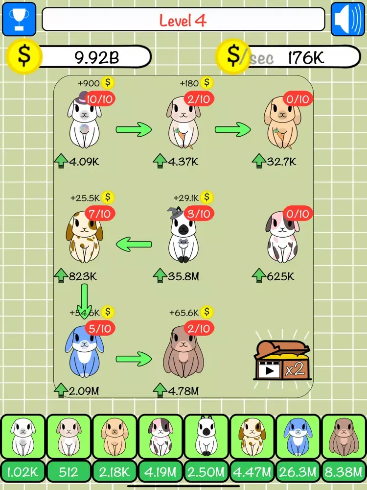 Tangkapan skrin Combo Hares: Upgrade & Combine iPad 
