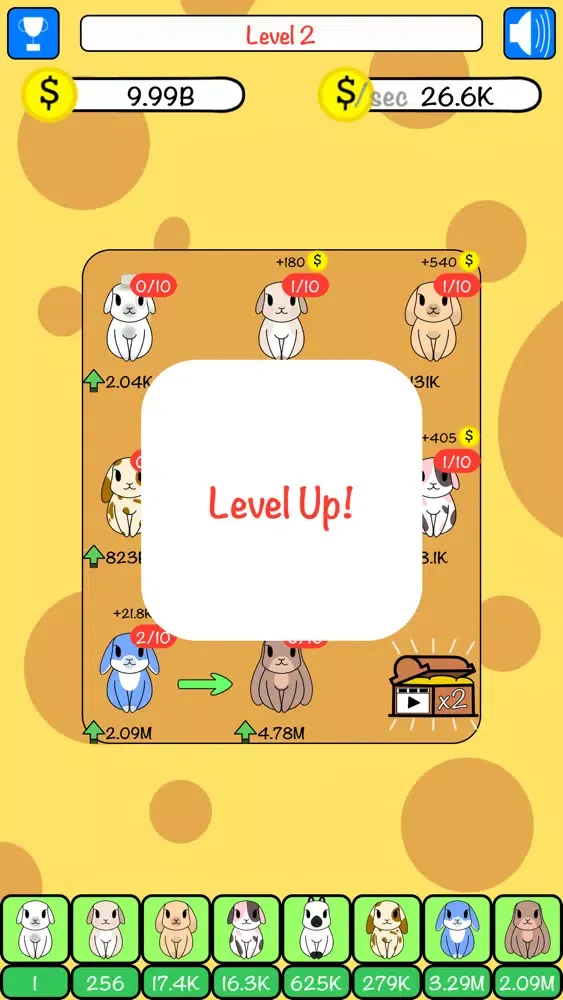Tangkapan skrin Combo Hares: Upgrade & Combine