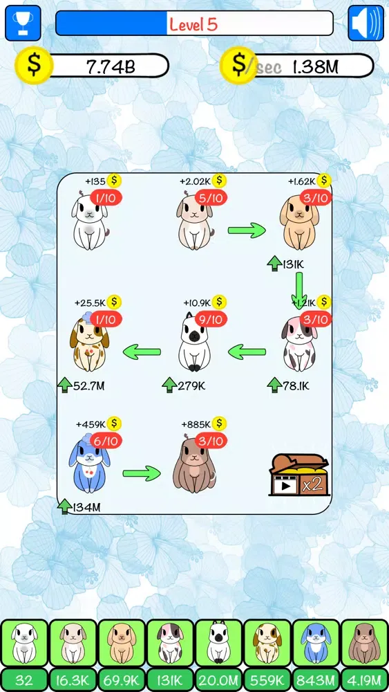 Tangkapan skrin Combo Hares: Upgrade & Combine