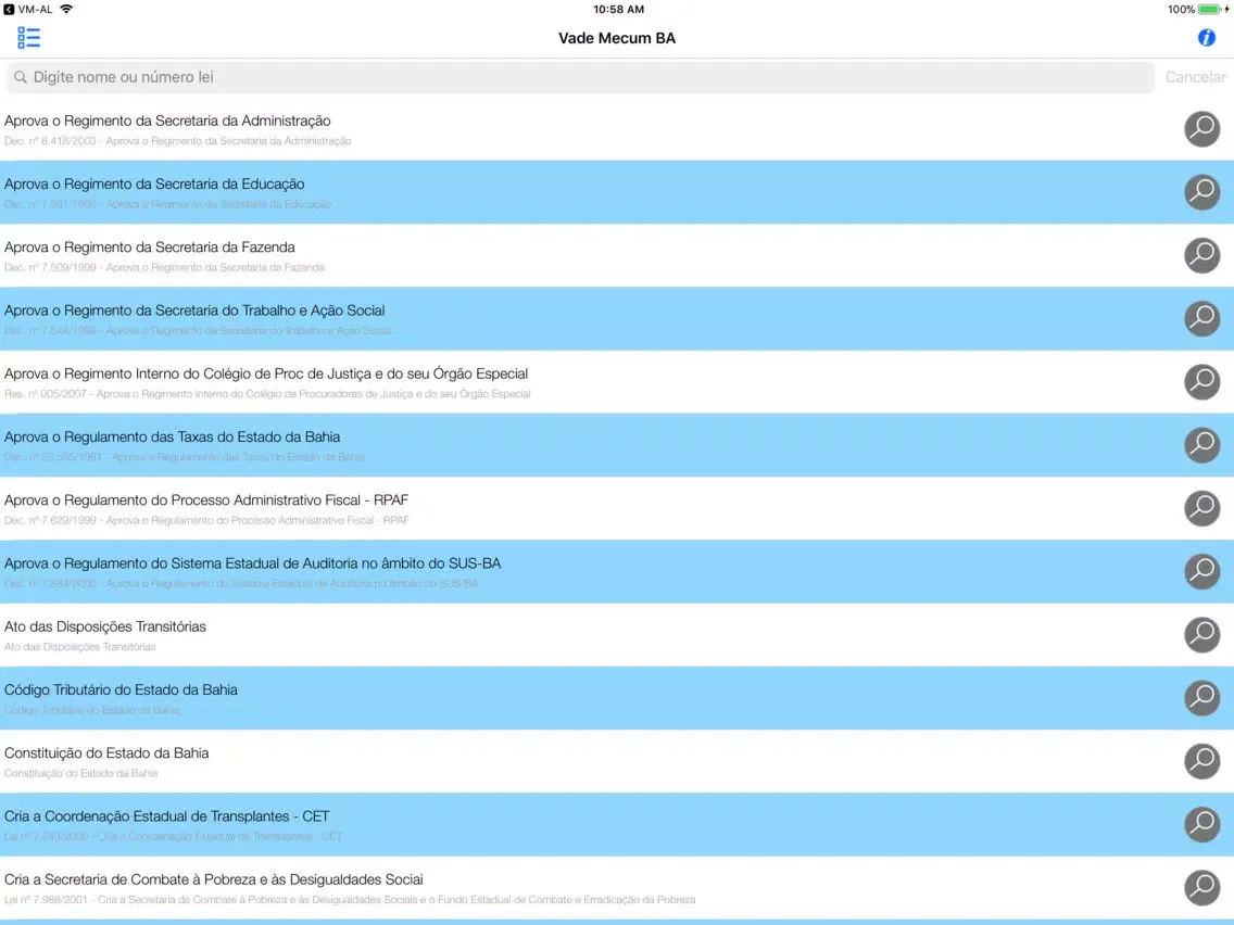 Vade Mecum Bahia iPad  Ekran Görüntüleri