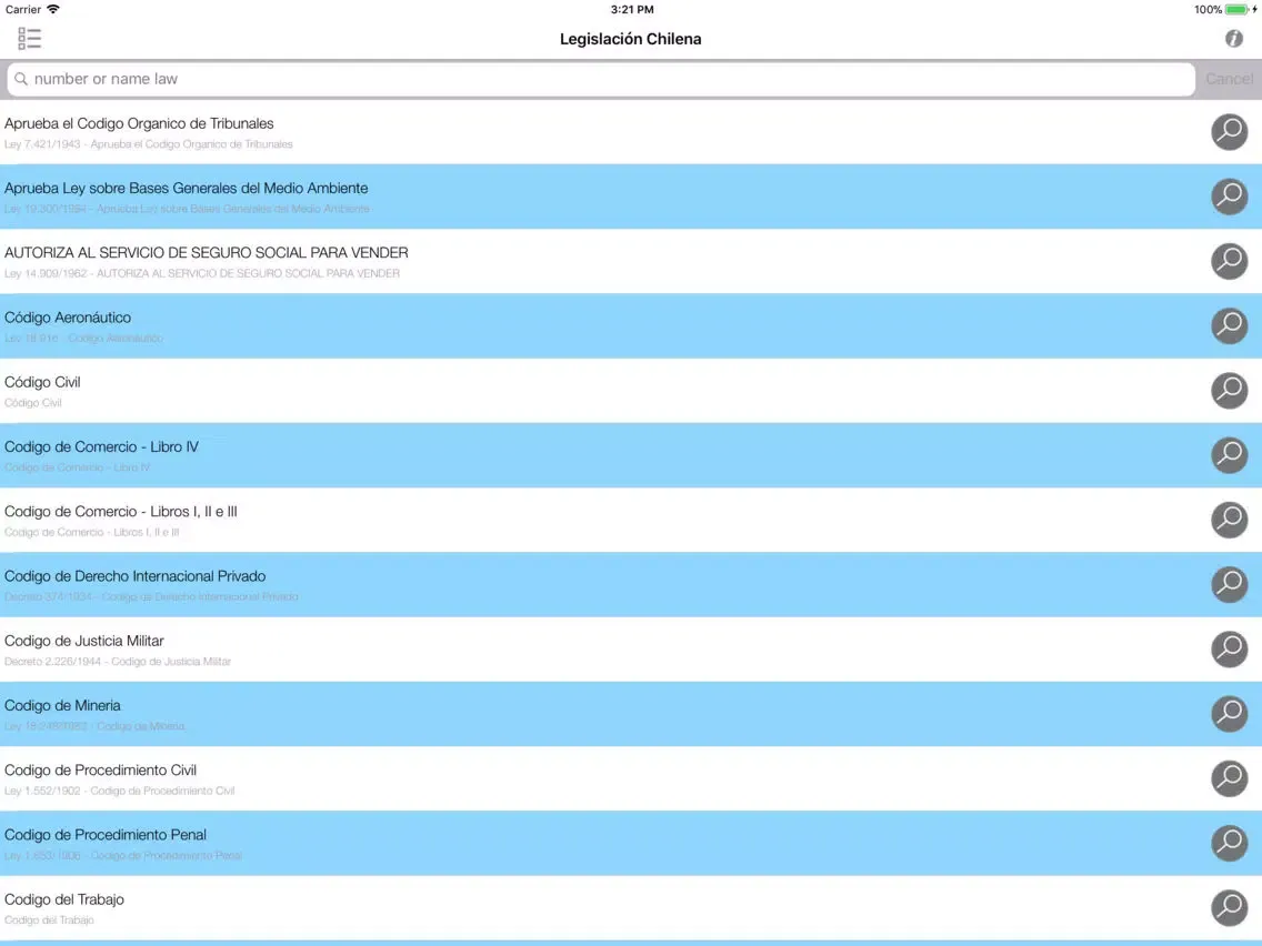 Legislación Chilena iPad  スクリーンショット