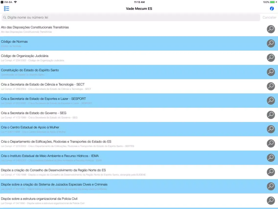 Скриншоты Vade Mecum Espírito Santo iPad 