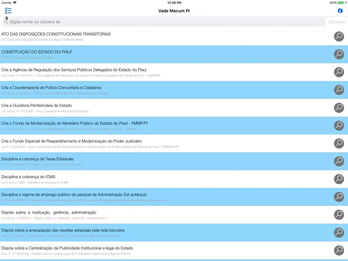 Zrzuty ekranu Vade Mecum Piauí iPad 